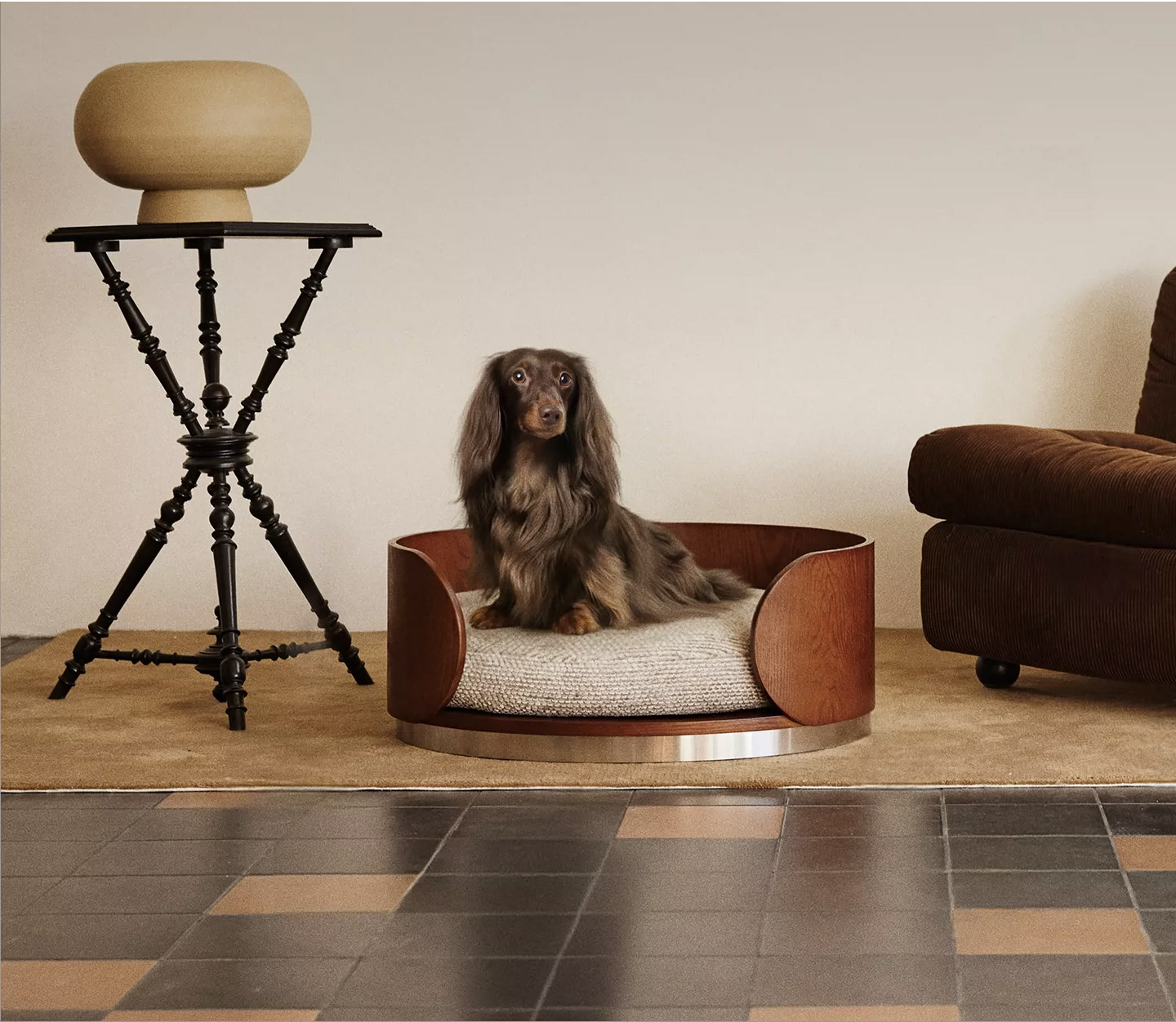 Product Images Wooden Frame Pet Bed with Rebound Sponge, Detachable Washable Dog Bed Cat Bed, All Season Universal Kennel for Small Medium Pets - Image 1
