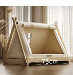All-Season Enclosed Tent Pet Bed, Solid Wood Raised Dog Cat House for Small Pets, Cozy Secure Shelter - Image 3