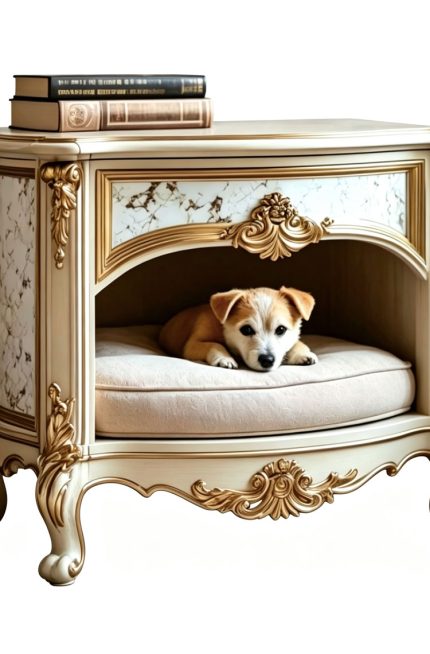 Integrated Human & Pet Side Table Pet House for Dogs & Cats