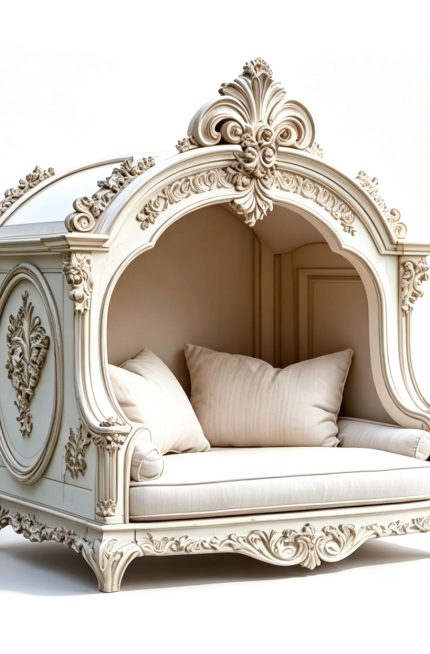 Luxury Palace Style Indoor Solid Hand-Carved Wooden Pet Villa for Cats & Dogs