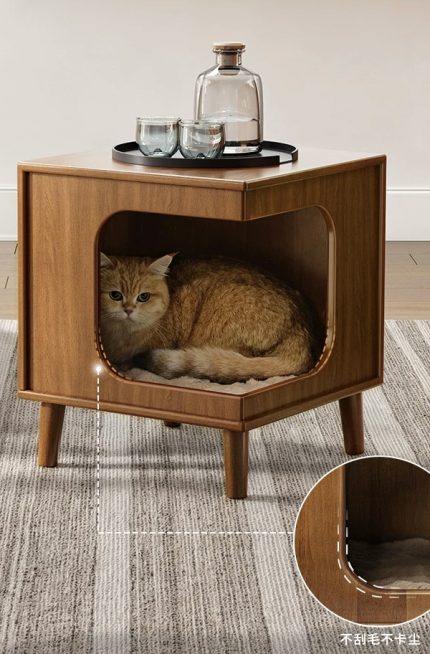 Human-Pet Shared Side Table, Cat House Side Table, Living Room Sofa End Table for Household Use