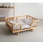 Natural Rattan Pet Bed, Breathable Handwoven Dog & Cat Cooling Bed for Spring and Summer - Image 2