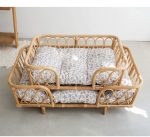 Natural Rattan Pet Bed, Breathable Handwoven Dog & Cat Cooling Bed for Spring and Summer - Image 3